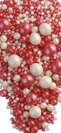 Драже зерновое в глазури ЖЕМЧУГ МИКС (красный, серебро) "ФБ" #165 (1,5кг)