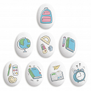 Украшение сахарные фигурки Медальоны Школа 35*25мм, арт.tp78074 (уп/63 шт)