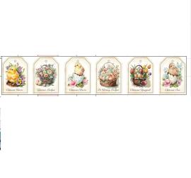 Комплект бирок 6шт "Пасхальное ретро" 40*55мм, арт.КУ-00776 (кор/100компл)