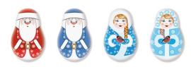 Украшение сахарные фигурки ДЕД МОРОЗ И СНЕГУРОЧКА 35*23мм, арт.tp78227 (уп/7шт) (фосавка ИМ)