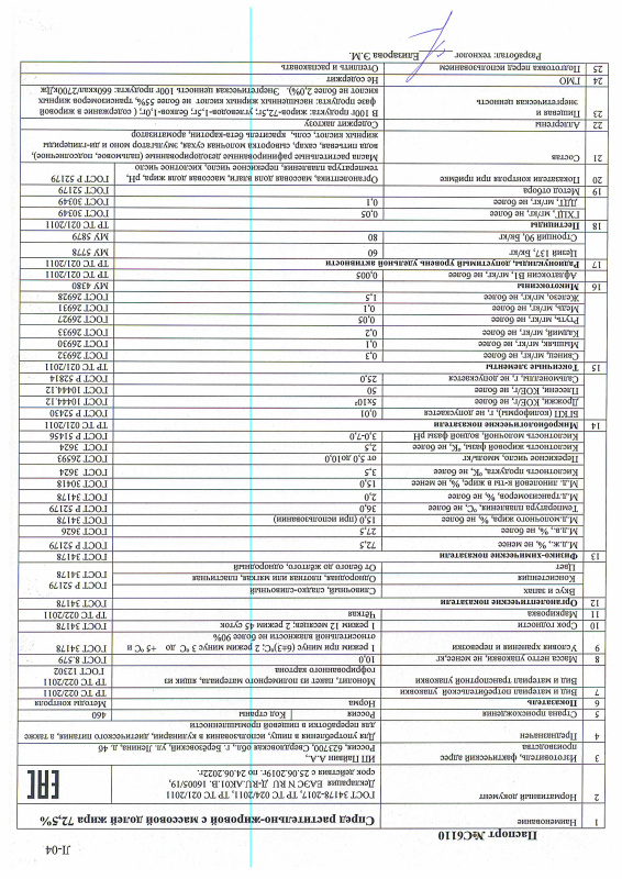 Спред растительно-жировой мдж 72,5% (Березовский) 10 кг