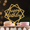 Топпер "Happy Birthday", геометрия, золото, арт.7003900