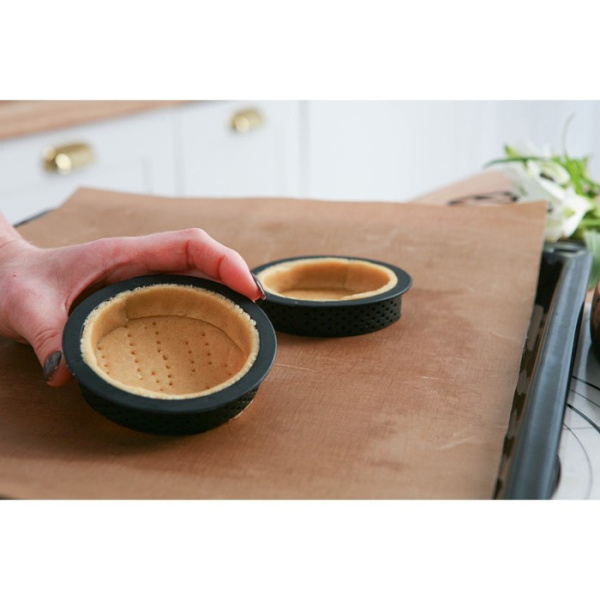 Набор перфорированных форм для выпечки тартов, внутренний d=8,2 см, 6 шт, цвет чёрный, арт.4487446